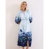 Phase Eight Floral Midaxi Shirt Dress Blue Mix