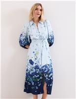 Phase Eight Floral Midaxi Shirt Dress Blue Mix