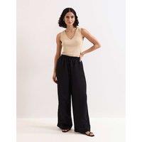 Phase Eight Linen Rich Wide Leg Trousers Black