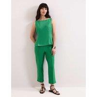 Phase Eight Cotton Blend Slim Fit Cropped Trousers Green