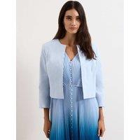 Phase Eight Cotton Rich Short Jacket Pale Blue