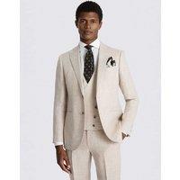 MOSS Slim Fit Pure Linen Suit Jacket Neutral
