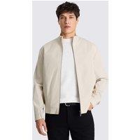 MOSS Cotton Rich Harrington Jacket Light Brown