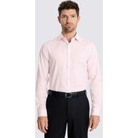 MOSS Slim Fit Cotton Rich Dobby Stretch Shirt Pink