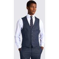 MOSS Slim Fit Wool Rich Stretch Waistcoat Blue
