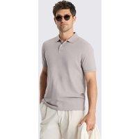 MOSS Cotton Rich Piqu Polo Shirt Grey
