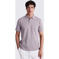 MOSS Cotton Rich Piqu Polo Shirt Grey