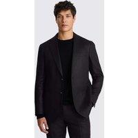 MOSS Tailored Fit Pure Linen Twill Suit Jacket Black
