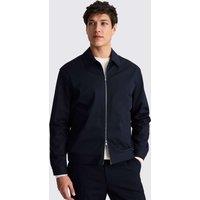 MOSS Cotton Rich Harrington Jacket Navy