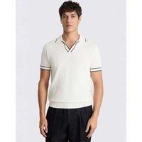 MOSS Contrast Placket Skipper Polo Shirt Light Cream