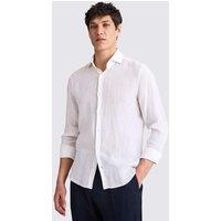 MOSS Tailored Fit Pure Linen Shirt White