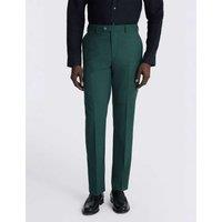 MOSS Slim Fit Wool Blend Marl Suit Trousers Green