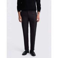 MOSS Tailored Fit Pure Linen Twill Suit Trousers Black