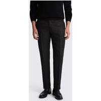 MOSS Tailored Fit Pure Linen Twill Suit Trousers Black
