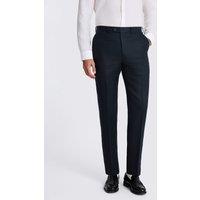 MOSS Tailored Fit Pure Linen Twill Suit Trousers Navy