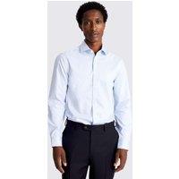 MOSS Slim Fit Non Iron Pure Cotton Striped Shirt Light Blue