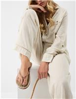 ACCESSORIZE Sparkle Flat Flip Flops Golden Rose
