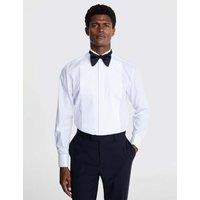 MOSS Tailored Fit Pure Cotton Pleated Dress Shirt White
