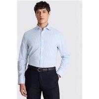MOSS Tailored Fit Striped Stretch Shirt Light Blue