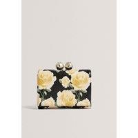 Ted Baker Leather Floral Bobble Clasp Purse Black