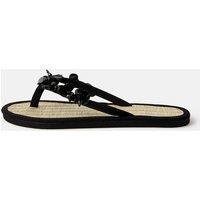ACCESSORIZE Woven Embellished Flip Flops Black
