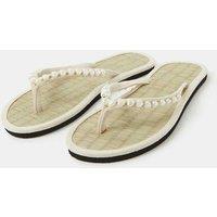 ACCESSORIZE Embellished Flat Flip Flops White