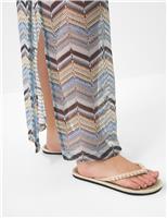 ACCESSORIZE Embellished Flat Flip Flops White