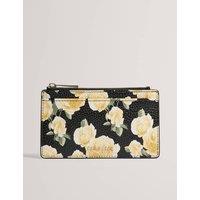 Ted Baker Leather Floral Card Holder Black