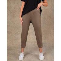 Live Unlimited London High Waisted Cropped Jeggings Khaki