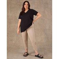 Live Unlimited London High Waisted Cropped Jeggings Oatmeal