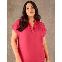 Live Unlimited London Nehru Collar Top Pink