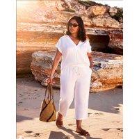 Live Unlimited London Linen Blend V-Neck Top White
