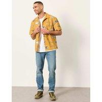 FatFace Pure Cotton Fish Print Short Sleeve Shirt Yellow Mix