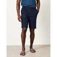 FatFace Linen Blend Half-Elasticated Waist Shorts Navy
