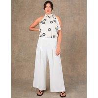 Live Unlimited London Crepe Tailored Trousers Ivory