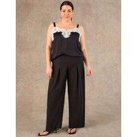 Live Unlimited London Crepe Tailored Trousers Black