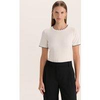 SABA Cotton Blend Ribbed T-Shirt White