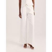 SABA Pleat Front Tailored Trousers White