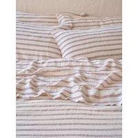 Piglet In Bed 2 Pack Pure Linen Kemptown Striped Pillowcases Cream Mix