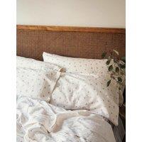 Piglet In Bed 2 Pack Linen Rich Posy Bud Pillowcases Pearl