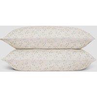 Piglet In Bed 2 Pack Pure Cotton Floral Pillowcases Natural Mix