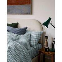 Piglet In Bed 2 Pack Pure Linen Gingham Pillowcases Blue Mix