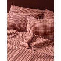 Piglet In Bed 2 Pack Pure Cotton Gingham Pillowcases Purple Mix