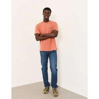 FatFace Pure Cotton Crew Neck Embroidered T-Shirt Orange