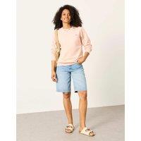 FatFace Pure Cotton Embroidered Sealife Sweatshirt Coral