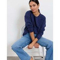 FatFace Pure Cotton Floral Applique Sweatshirt Blue