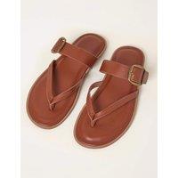FatFace Leather Strappy Flat Sandals Tan