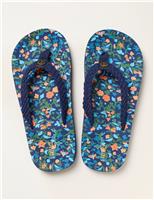 FatFace Floral Flat Flip Flops Navy Mix