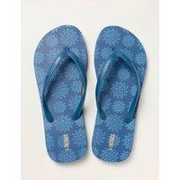 FatFace Sun Print Flat Flip Flops Blue Mix