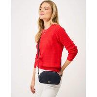 Crew Clothing Leather Camera Bag Navy